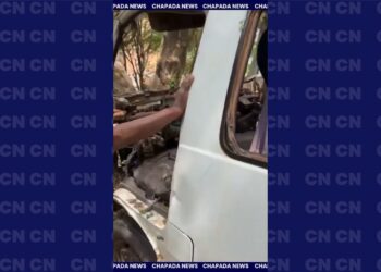 Seabra: van perde freios e motorista fica ferido em acidente próximo ao centro da cidade