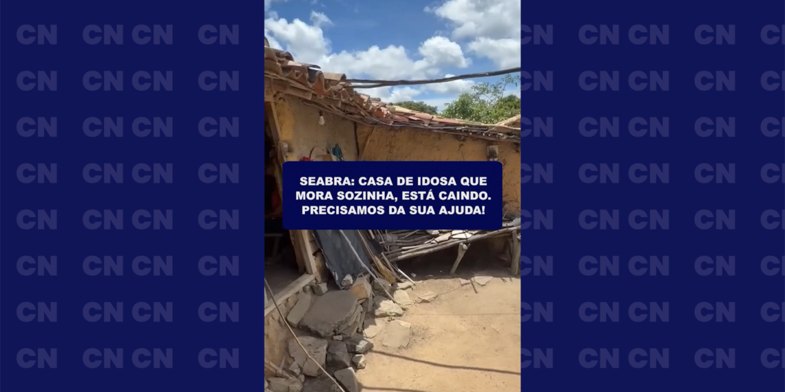 Seabra: Casa de idosa que mora sozinha está caindo. Precisamos da sua ajuda