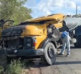 Motorista se salva após capotamento e incêndio em caminhão