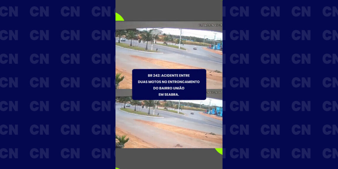 BR-242: Acidente entre duas motos no entroncamento do bairro União em Seabra