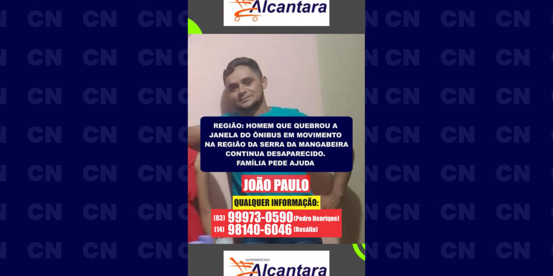 Homem que quebrou a janela em movimento na região da Serra da Mangabeira continua desaparecido