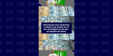 Procurado por homicídio é preso com quase R$ 50 mil em ônibus na BA-052, na região de Irecê