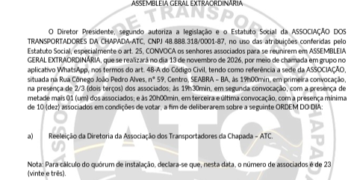 ASSOCIAÇÃO DOS TRANSPORTADORES DA CHAPADA-ATC